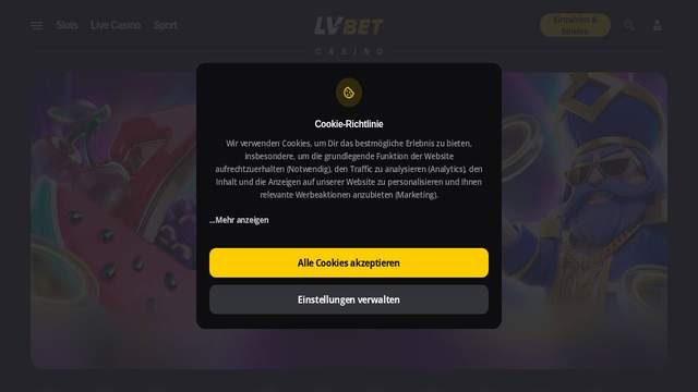 LV BET casino screenshot